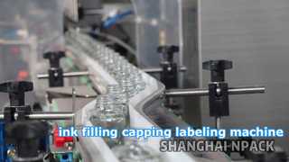 Dây chuyền sản xuất mực máy rót mực tốc độ cao tự động cho lọ thủy tinh