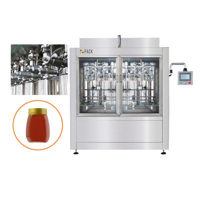 Máy bơm pít-tông tự động Máy dán nhãn đóng nắp mật ong cho lọ thủy tinh