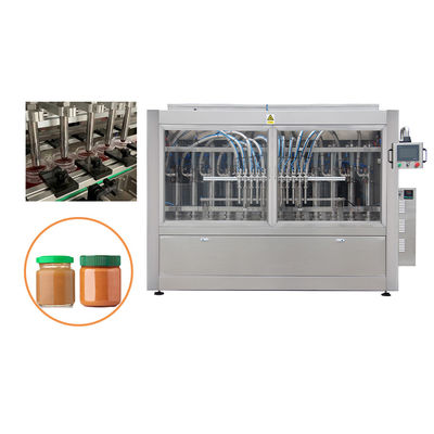 Máy pha trộn chai chai thủy tinh bơ đậu phộng tự động và máy đổ nóng