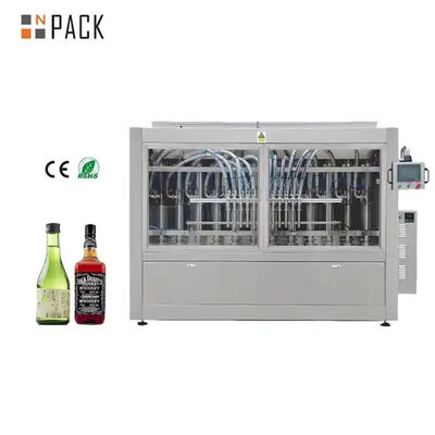 Máy chiết rót rượu tự động hoàn toàn điều khiển bằng PLC với nhiều đầu chiết để đóng chai rượu